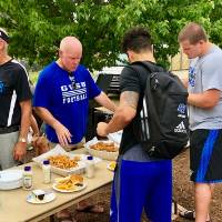 in line for more food